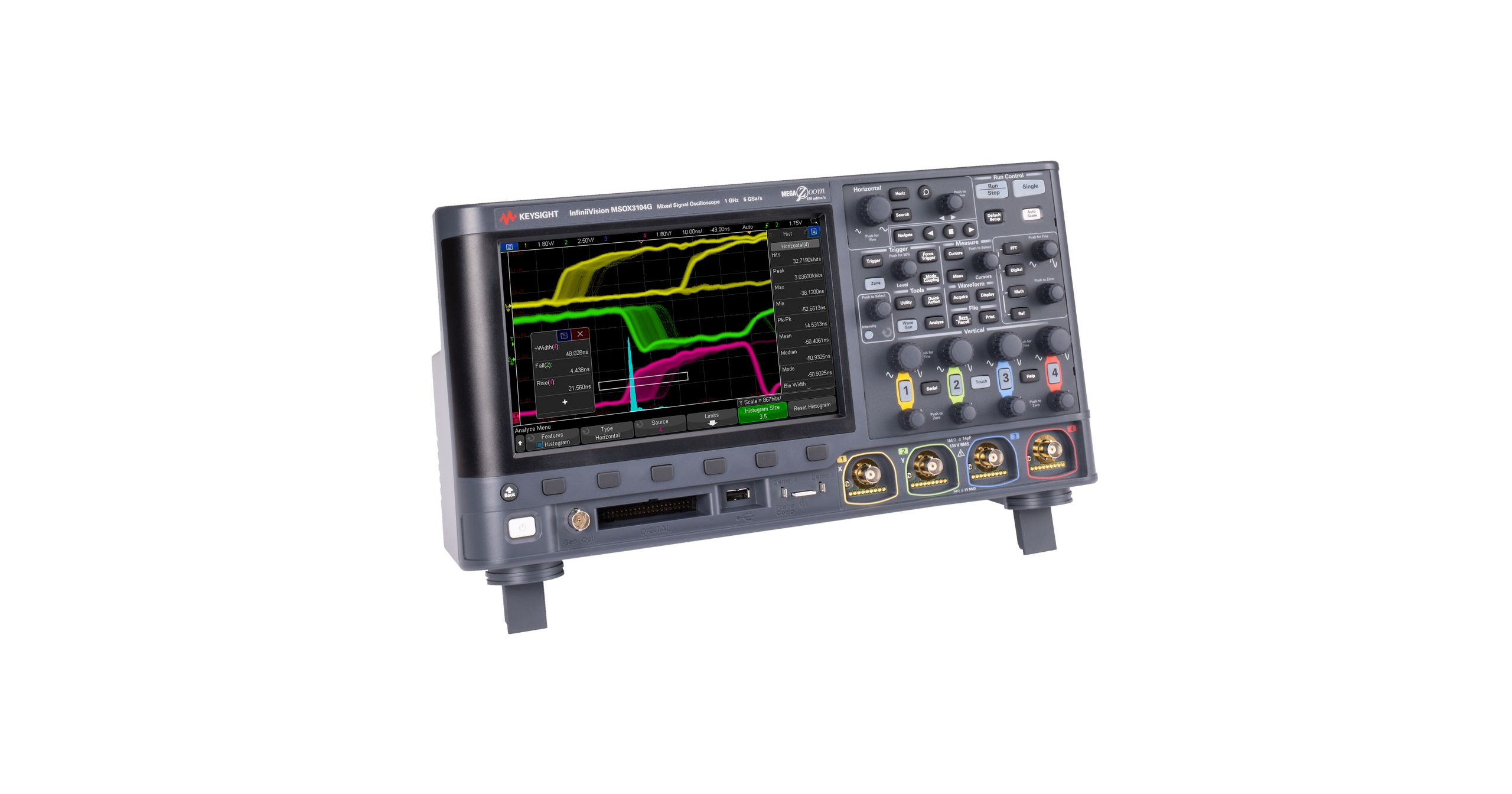 MSOX3104G 混合信号示波器：1 GHz，4个模拟信号加16个数字通道